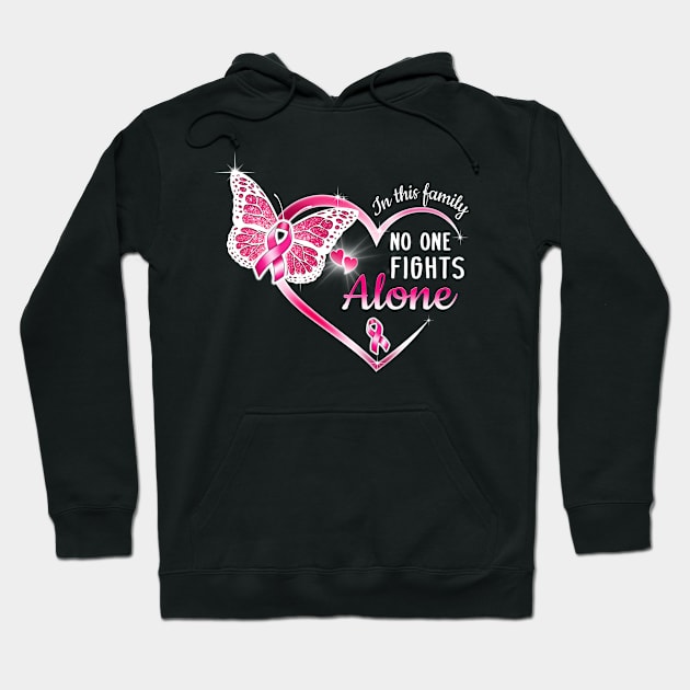 Breast Cancer Awareness Month Custom Shirt In This Family No One Fights Alone Personalized Hoodie by Sunset beach lover